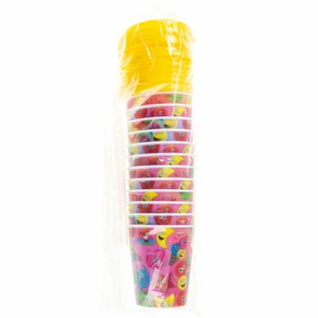 Drikkebeger / Isbeger med suger&oslash;r &ndash; Smiley, 250 ml (12 stk.)