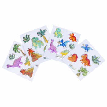 GLITTERKLISTREMERKER - MODELL: DINOSAUR (100 stk.)
