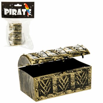 Mini pirat skattekiste i display (24 stk.)
