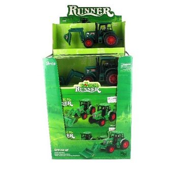 STOR TRAKTOR MED GRAVEARM I DISPLAY (9 stk.)