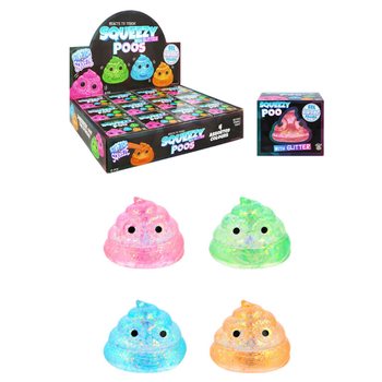 KLEMMEBAJS SQUEEZE - MED SUGAR GEL GLITTERFYLL - ASSORTERTE FARGER - I DISPLAY (12 stk.)