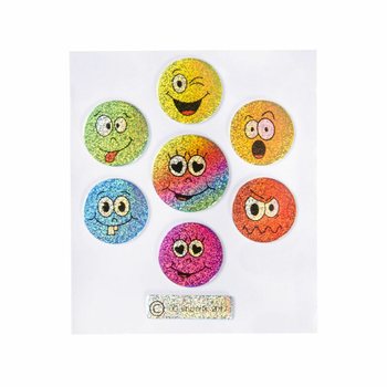 GLITTERKLISTREMERKER - MODELL: SMILEY (100 stk.)