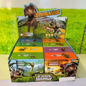 3D Dinosaur Byggesett i Gaveeske - Display (8 stk.)