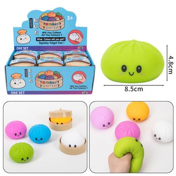 RAGE - Squishy Bun Dumplings STORE (M&aring;l 8.5 x 8.5 x 4.8 cm) - Viral 2026 Fidget Toy (12 stk.)