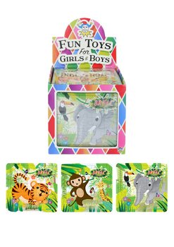 Junglepuslespill - 13 x 12 cm i display (108 stk.)