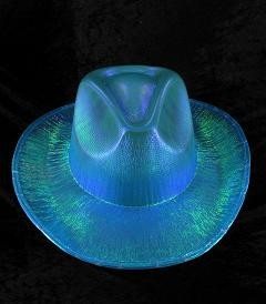 GLITTER COWBOY-HATT - BLÅ (6 stk.)