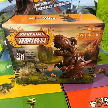 3D Dinosaur Byggesett i Gaveeske - Display (8 stk.)