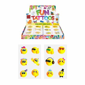 Smiley Fun Tatoveringer i Display (96 stk.)