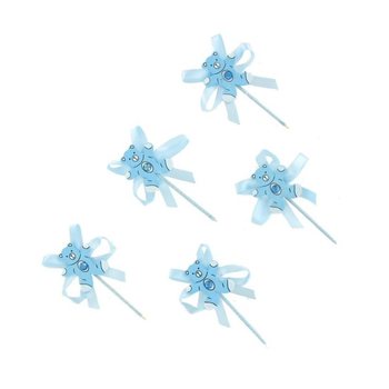 BABYSHOWER CUPCAKE-PINNE - BL&Aring; BJ&Oslash;RN (12 stk.)