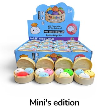 RAGE - Squishy MINI&rsquo;S EDITION Bun Dumplings LITEN (5.3 x 5.3 x 4.1 Cm) Viral 2026 Fidget Toy (24 stk.)