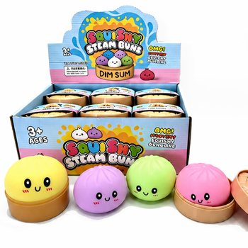 RAGE - Squishy Bun Dumplings STOR (M&aring;l 8.5x8.5x4.8 cm) - Viral 2026 Fidget Toy (12 stk.)