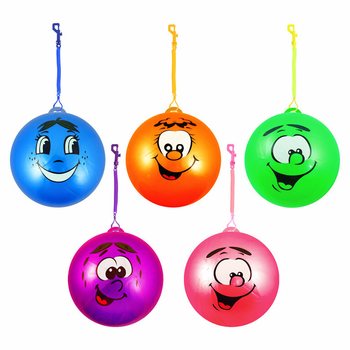 Smiley Face Bungee-ball med Elastisk Snor Ø 23 cm (24 stk)