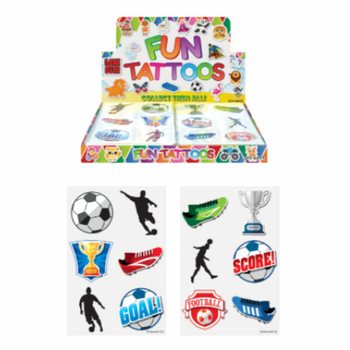 Fun Tatoveringer - Modell: Fotball i Display (96 stk.)