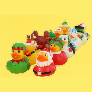 Mix Julebadeender 6cm (12 stk) - Festlige Sm&aring;gaver
