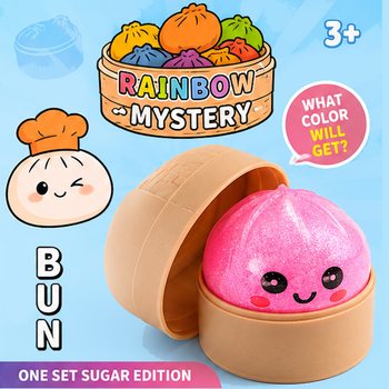 RAGE - Squishy SUGAR EDITION Bun Dumplings LITEN (5.3 x 5.3 x 4.1 cm) Viral 2026 Fidget Toy (24 stk.)