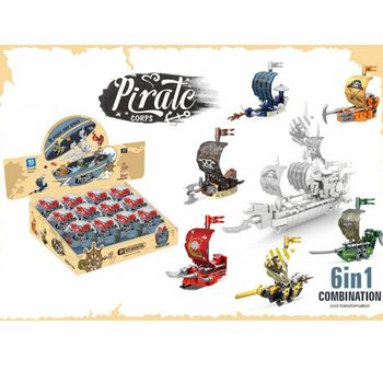 Pirat Skip Byggeklosser i Overraskelsesball - Display (12 stk.)