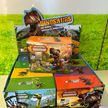 3D Dinosaur Byggesett i Gaveeske - Display (8 stk.)
