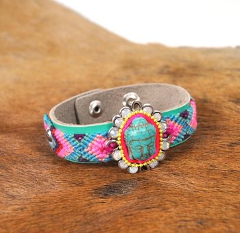 Ibiza Armbånd Sølv Grønn Buddha (1 stk.)