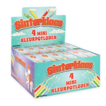 Fargeblyanter Sinterklaas 4-delers i display (120 stk.)