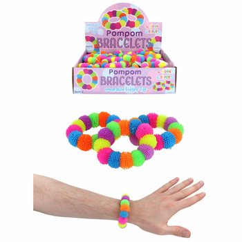 Pompom Armbånd i Display (36 stk.)