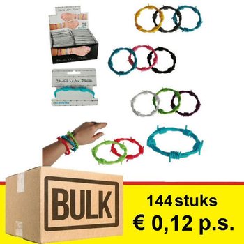 ***BULK-TILBUD*** PIGGTRÅDARMBÅND I DISPLAY (144 stk.)