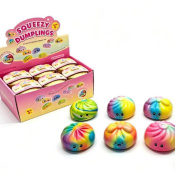 RAGE - Squishy RAINBOW Bun Dumplings STOR - PU FOAM (12 stk)