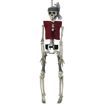 Hengende Skjelett Pirat 40 cm (6 stk.) - Halloween-dekorasjon Engros