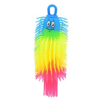 RAINBOW PUFFER ORMEBALL - 22 CM - FARGEBLANDING - I DISPLAY (12 stk.)
