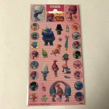 Klistremerkeark TROLLS - 20 x 10 cm (10 stk.)