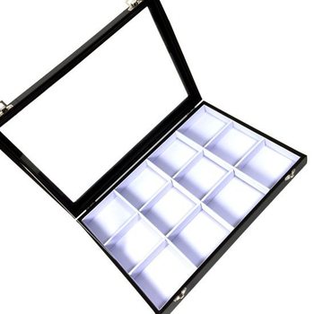 Hvitt Perledisplay med Lokk, 12 Rom