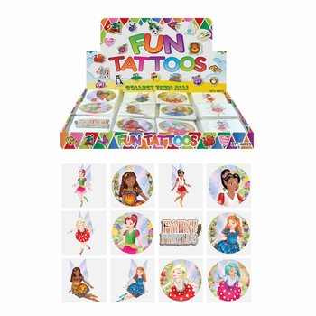 FUN TATTOOS - MODELL: FE / FAIRY, Hver pakke med 12x Tatoveringer I DISPLAY (48 stk.)