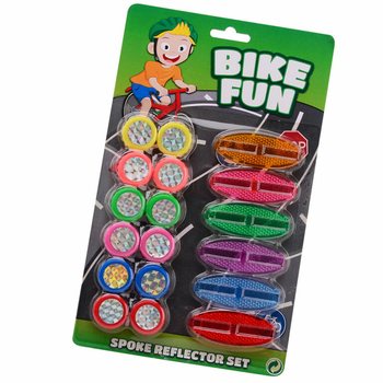 BIKE FUN - 18-delers Sett med Eikerefleks til Sykkel p&aring; Kort (1 stk.)