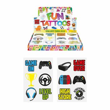 Gamer Fun Tatoveringer Displayboks (96 ark)