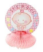 Borddekorasjon Baby Shower - Babyrosa (12 stk.)