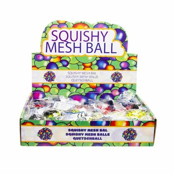 SQUISHY-BALL - Diameter: 5 CM - MIX STERKE FARGER I DISPLAY (24 stk.)