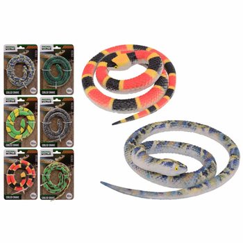 Animal World Slange p&aring; Kort (60 cm) - Display 24 stk
