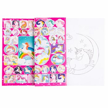 Unicorn Malebok A4 med Klistremerker (12 stk.)