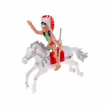 Miks Cowboy- og indianerfigurer p&aring; hest (12 stk.)