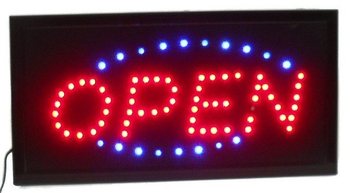 LED-Skilt "OPEN" &ndash; 2 Farger