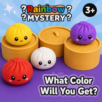 RAGE - Squishy SUGAR EDITION Bun Dumplings STOR (8.5 x 8.5 x 4.8 cm) - Viral 2026 Fidget Toy (12 stk.)