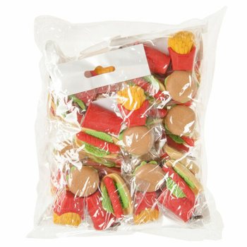 4-delt Suddgummi-sett Fastfood (Displayboks 12x)