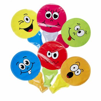 SELVOPPBL&Aring;SBARE SMILEY H&Aring;NDBALLONGER (48 stk.)