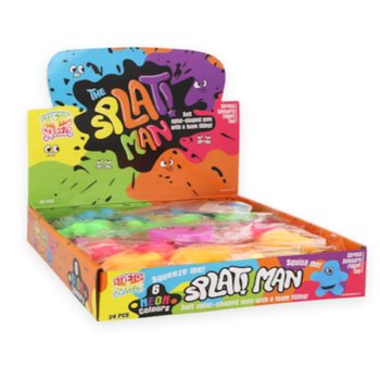 SQUEEZY SPLAT MAN - MIX FARGER - I DISPLAY (24 stk.)