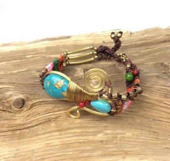 HANDMADE ORIGINALS ARMBÅND BLUESTONE BRUNT (1 stk)