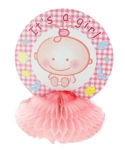 Borddekorasjon Baby Shower - Babyrosa (12 stk.)