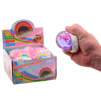 Regnbue Unicorn Squeeze Ball i Display (12 stk)