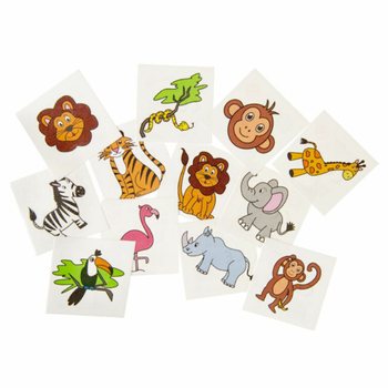 Fun Tattoos - Jungeldyr Display (48 Pakker)