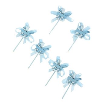 Cupcake-topper til Baby Shower - Bl&aring; Barnevogn (12 stk.)
