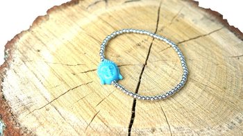 Ibiza-armbånd i sølvlook med Buddha (1 stk.)