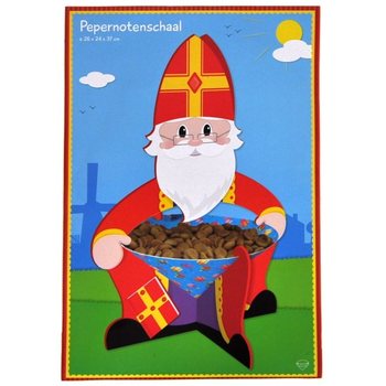 Stor Pepernoten-sk&aring;l Sinterklaas 26 x 24 x 33 cm (6 stk.)